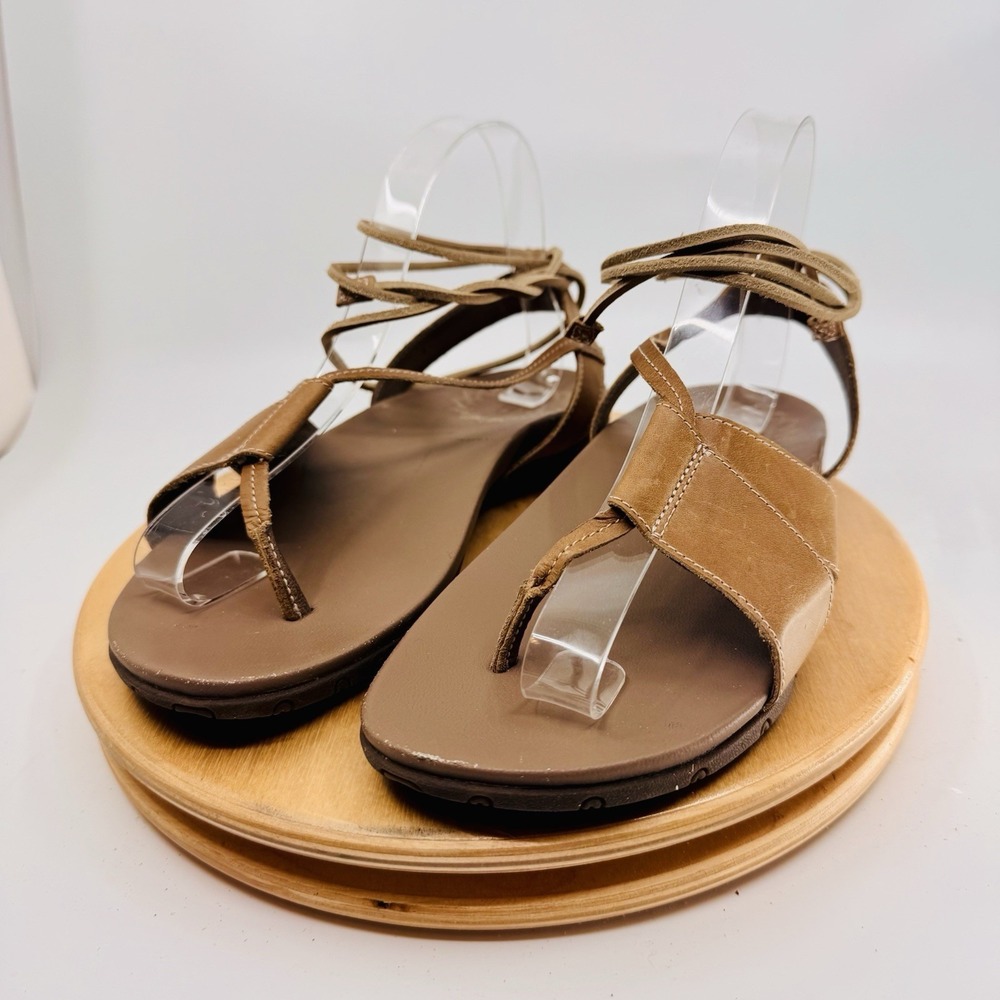 Chaco Sandals Shoes Womens 7 Sage Brown Leather Strappy Gladiator Comfort - Picture 3 of 7